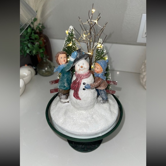 Valerie Parr Hill QVC Snowman Christmas Glass Dome Light Up Decor - Picture 4 of 8